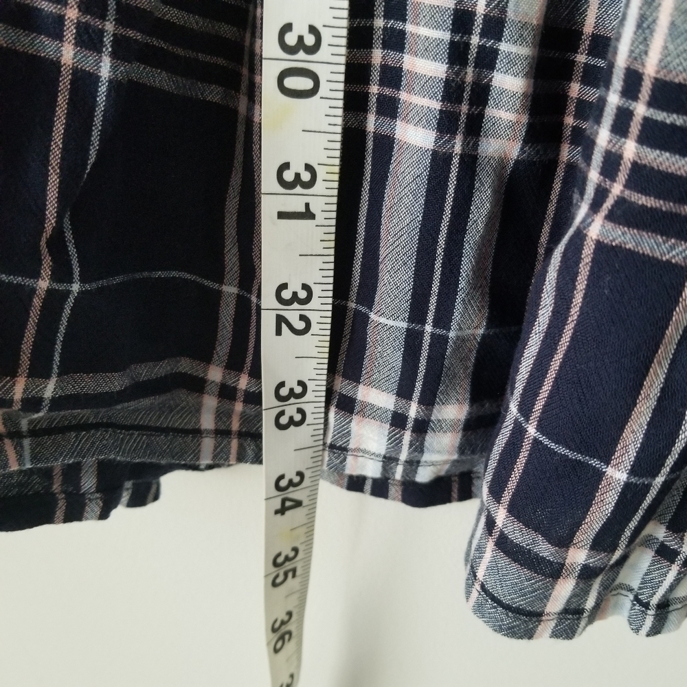 LOFT Plaid Ruffle V Neck Swing Dress Size XS - Picture 13 of 15